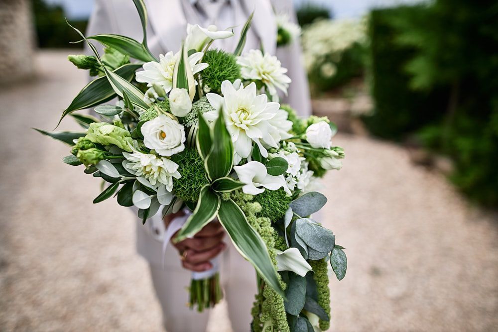 Bouquet de mariée blanc et vert d’Audrey